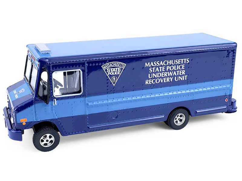 2019 Step Van Massachusetts State Police Underwater Recovery Unit Blue Two Tone H D Trucks Series 26 1/64 Diecast Model Car Greenlight 33260C