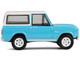 1966 Ford Bronco Custom SUV Turquoise Blue with White Top Barrett Jackson Series 15 1/64 Diecast Model Car Greenlight 37320A