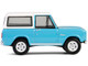 1966 Ford Bronco Custom SUV Turquoise Blue with White Top Barrett Jackson Series 15 1/64 Diecast Model Car Greenlight 37320A