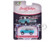 1966 Ford Bronco Custom SUV Turquoise Blue with White Top Barrett Jackson Series 15 1/64 Diecast Model Car Greenlight 37320A