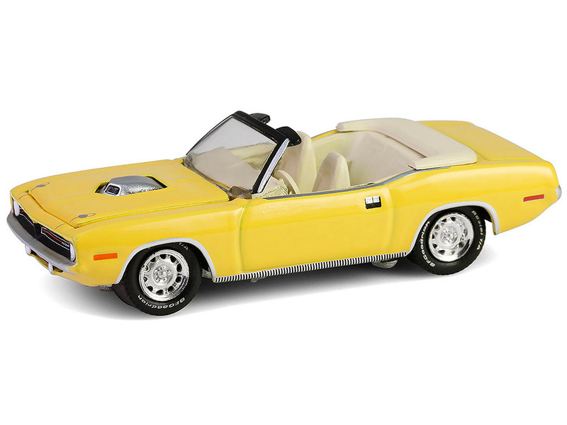 1970 Plymouth Cuda Convertible Yellow Barrett Jackson Series 15 1/64 Diecast Model Car Greenlight 37320E