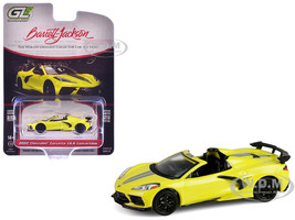2022 Chevrolet Corvette C8 R Convertible Yellow with Silver Stripes Barrett Jackson Series 15 1/64 Diecast Model Car Greenlight 37320F