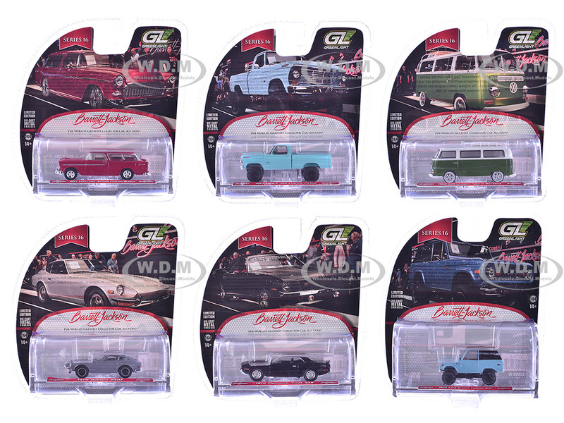 Barrett Jackson Series 16 Set of 6 Cars 1/64 Diecast Model Cars Greenlight 37330SET