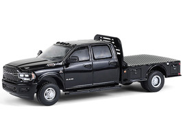 2023 Ram 3500 Dually Flatbed Truck Black Dually Drivers Series 16 1/64 Diecast Model Car Greenlight 46160F