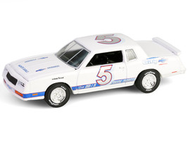 1983 Chevrolet Monte Carlo #5 Hendrick Motorsports First Test Car Tribute White with Blue Stripes and Interior Hobby Exclusive Series 1/64 Diecast Model Car Greenlight GL30520