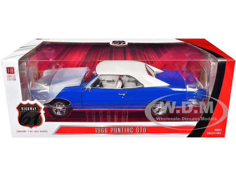 1966 Pontiac GTO Barrier Blue with White Top and Interior 1