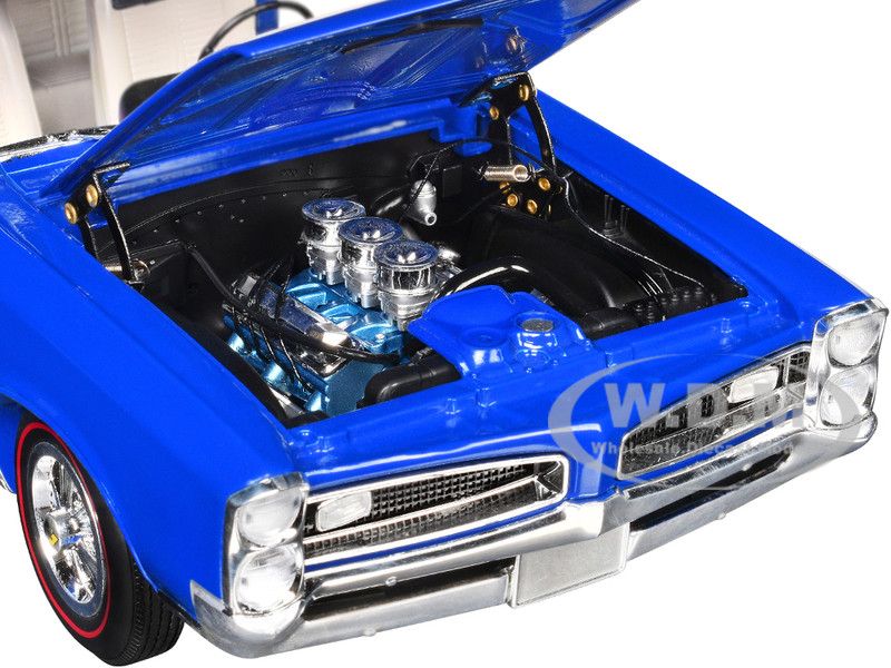 1966 Pontiac GTO Barrier Blue with White Top and Interior 1