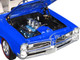 1966 Pontiac GTO Barrier Blue with White Top and Interior 1/18 Diecast Model Car Highway 61 HWY-18047