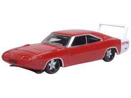 1969 Dodge Charger Daytona Red with White Stripe 1/87 (HO) Scale Diecast Model Car Oxford Diecast 87DD69005