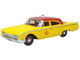 1960 Ford Fairlane Sedan NYC Taxi Yellow with Red Top and Interior 1/87 (HO) Scale Diecast Model Car Oxford Diecast 87FF60003