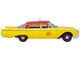 1960 Ford Fairlane Sedan NYC Taxi Yellow with Red Top and Interior 1/87 (HO) Scale Diecast Model Car Oxford Diecast 87FF60003