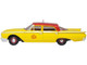 1960 Ford Fairlane Sedan NYC Taxi Yellow with Red Top and Interior 1/87 (HO) Scale Diecast Model Car Oxford Diecast 87FF60003