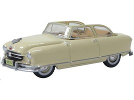 1950 Nash Rambler Custom Landau Convertible Open Champagne Ivory 1/87 (HO) Scale Diecast Model Car Oxford Diecast 87NR50002