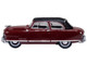1950 Nash Rambler Custom Landau Convertible Closed Sunset Maroon with Black Top 1/87 (HO) Scale Diecast Model Car Oxford Diecast 87NR50003