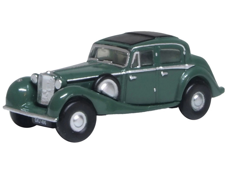 Jaguar SS RHD Right Hand Drive Suede Green with Black Top 1/148 (N) Scale Diecast Model Car Oxford Diecast NJSS005