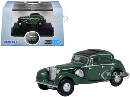 Jaguar SS RHD Right Hand Drive Suede Green with Black Top 1/148 (N) Scale Diecast Model Car Oxford Diecast NJSS005