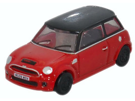 Mini Cooper S RHD Right Hand Drive Chili Red with Black Top 1/148 (N) Scale Diecast Model Car Oxford Diecast NNMN001