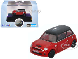 Mini Cooper S RHD Right Hand Drive Chili Red with Black Top 1/148 (N) Scale Diecast Model Car Oxford Diecast NNMN001