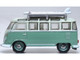 Volkswagen T1 Samba Bus RHD Right Hand Drive Green Two Tone with Surfboards on Roof Rack 1/148 (N) Scale Diecast Model Car Oxford Diecast NVWS005