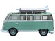 Volkswagen T1 Samba Bus RHD Right Hand Drive Green Two Tone with Surfboards on Roof Rack 1/148 (N) Scale Diecast Model Car Oxford Diecast NVWS005