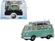 Volkswagen T1 Samba Bus RHD Right Hand Drive Green Two Tone with Surfboards on Roof Rack 1/148 (N) Scale Diecast Model Car Oxford Diecast NVWS005