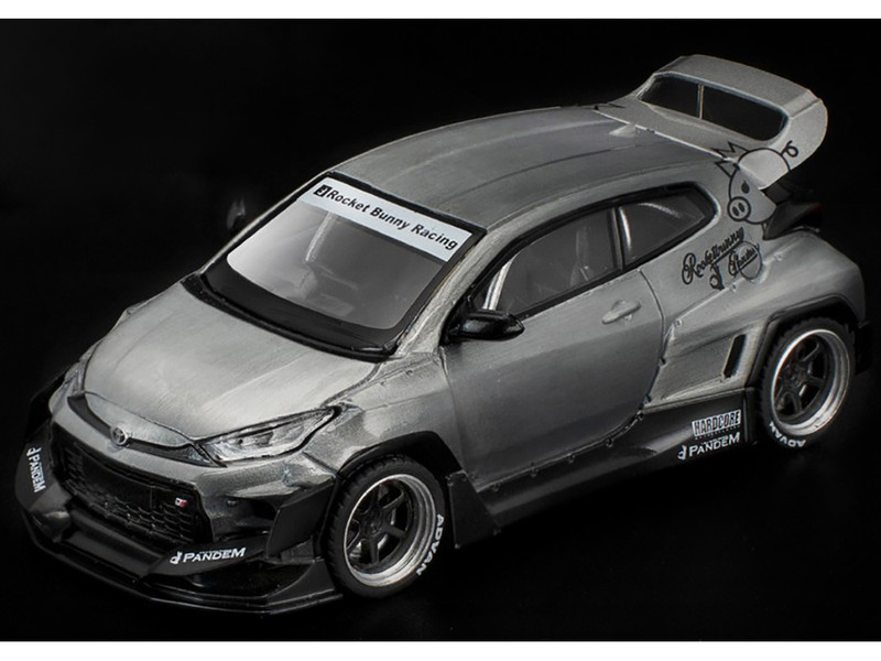 Toyota Pandem GR Yaris RHD Right Hand Drive Raw Metal 1/64 Diecast Model Car Pop Race PR640329
