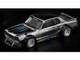 Skyline GT R V8 Drift Hakosuka RHD Right Hand Drive Silver Chrome with Black Hood and Top 1/64 Diecast Model Car Pop Race PR640330
