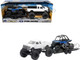 Lifted Pickup Truck White and Polaris RZR XP Turbo Blue with Flatbed Trailer Xtreme Off Road Series Diecast Model New Ray 50066