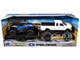 Lifted Pickup Truck White and Polaris RZR XP Turbo Blue with Flatbed Trailer Xtreme Off Road Series Diecast Model New Ray 50066