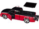 2006 Chevrolet Silverado Custom Pickup Truck Red Metallic and Black with Silver Stripes Die Cast Collection Series 1/25 Diecast Model Car Motormax 79039-RDBK
