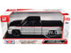 2006 Chevrolet Silverado Custom Pickup Truck Silver Metallic and Black with Red Stripes Die Cast Collection Series 1/25 Diecast Model Car Motormax 79039-SLBK