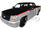 2006 Chevrolet Silverado Custom Pickup Truck Silver Metallic and Black with Red Stripes Die Cast Collection Series 1/25 Diecast Model Car Motormax 79039-SLBK