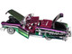 1958 Chevrolet Impala Green and Purple Chrome Custom Wrap Series 1/24 Diecast Model Car Motormax 79082