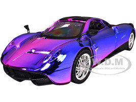 Pagani Huayra Pink and Purple Chrome Custom Wrap Series 1/24 Diecast Model Car Motormax 79084