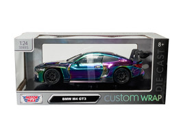 BMW M4 GT3 Chameleon Chrome Custom Wrap Series 1/24 Diecast Model Car Motormax 79094