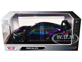 BMW M4 GT3 Chameleon Chrome Custom Wrap Series 1/24 Diecast Model Car Motormax 79094