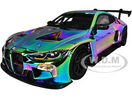BMW M4 GT3 Chameleon Chrome Custom Wrap Series 1/24 Diecast Model Car Motormax 79094
