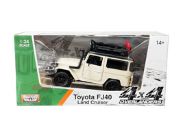 Toyota FJ40 Land Cruiser Beige 4x4 Overlanders Series 1/24 Diecast Model Car Motormax 79137-BG
