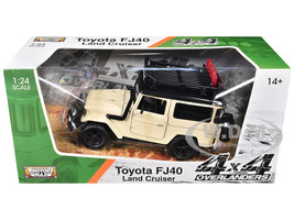 Toyota FJ40 Land Cruiser Beige 4x4 Overlanders Series 1/24 Diecast Model Car Motormax 79137-BG