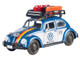 1966 Volkswagen Beetle Off Road #1718 Blue Metallic and White with German Flag Stripes and Roof Rack Accessories 1/24 Diecast Model Car Motormax 79681