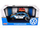 1966 Volkswagen Beetle Off Road #1718 Blue Metallic and White with German Flag Stripes and Roof Rack Accessories 1/24 Diecast Model Car Motormax 79681