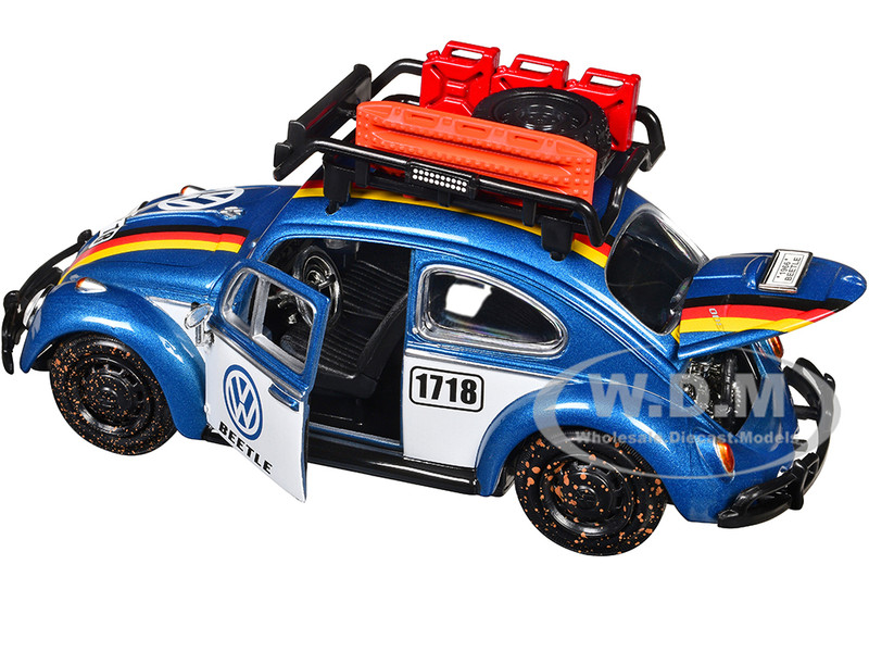 1966 VOLKSWAGEN BEETLE OFF ROAD #1718 BLUE & WHITE 1/24 MODEL BY