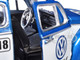 1966 Volkswagen Beetle Off Road #1718 Blue Metallic and White with German Flag Stripes and Roof Rack Accessories 1/24 Diecast Model Car Motormax 79681