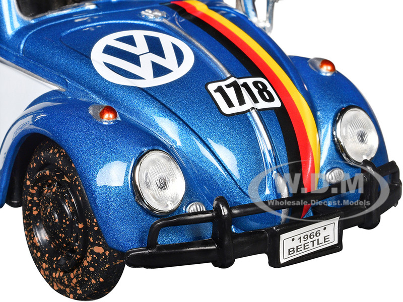 1966 VOLKSWAGEN BEETLE OFF ROAD #1718 BLUE & WHITE 1/24 MODEL BY