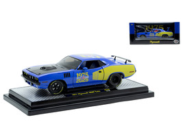 1971 Plymouth Hemi Cuda VP Racing 50 Years Blue with Yellow Sides Limited Edition to 8650 pieces Worldwide 1/24 Diecast Model Car M2 Machines 40300-136A