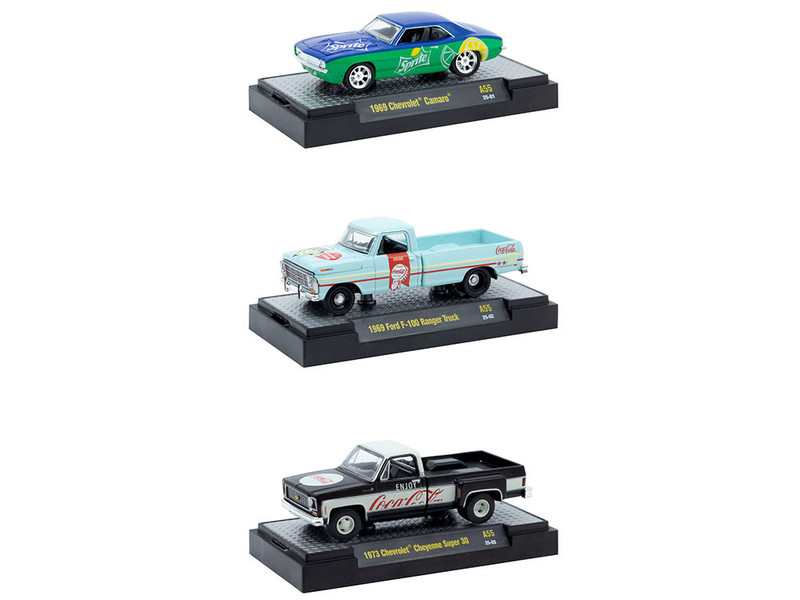 Sodas Set of 3 pieces Release 55 Limited Edition to 10000 pieces Worldwide 1/64 Diecast Model Cars M2 Machines 52500-A55