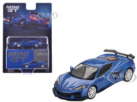 2023 Chevrolet Corvette Z06 Elkhart Lake Blue Metallic Limited Edition 1/64 Diecast Model Car Mini GT MGT00892