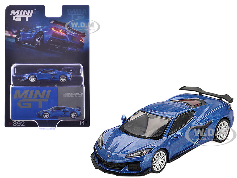 2023 Chevrolet Corvette Z06 Elkhart Lake Blue Metallic Limited Edition 1/64 Diecast Model Car Mini GT MGT00892