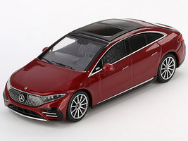 Mercedes Benz EQS 580 4MATIC Red Metallic with Sun Roof Limited Edition 1/64 Diecast Model Car Mini GT MGT00970