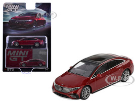 Mercedes Benz EQS 580 4MATIC Red Metallic with Sun Roof Limited Edition 1/64 Diecast Model Car Mini GT MGT00970